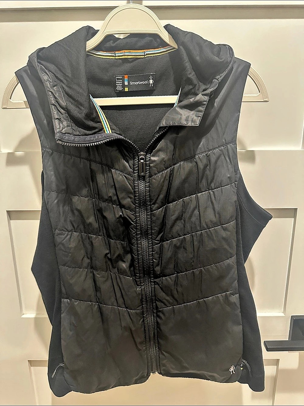Smartwool Smartloft Hooded Vest Quilted Black Large